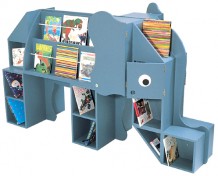 Animal book storage and library listening stations